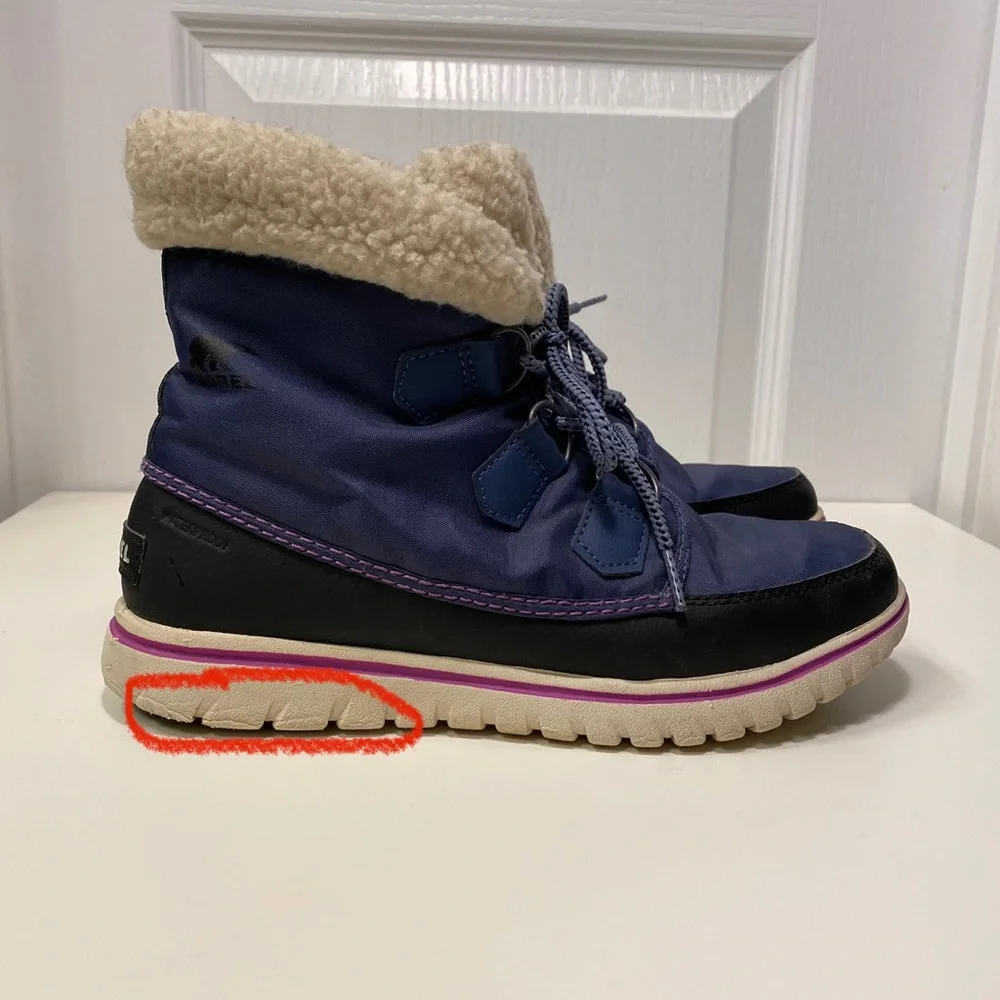Sorel Cozy Carnival navy and black ankle boot sz 8 - Picture 13 of 13